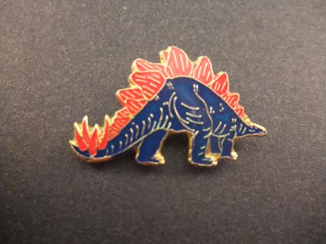 Dinosaurus Stegosaurus,blauw- rode schubben